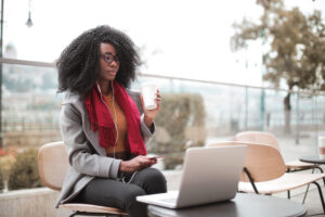 Woman studying to become a health coach